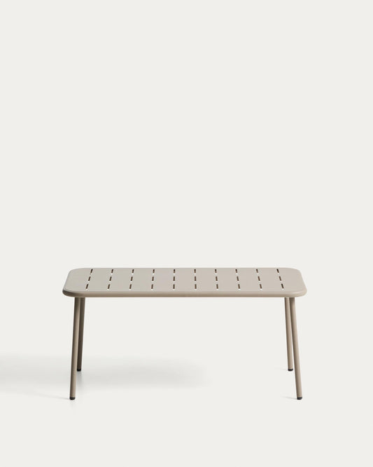 Table d’extérieur Zivia en acier galvanisé taupe 90 x 50 cm