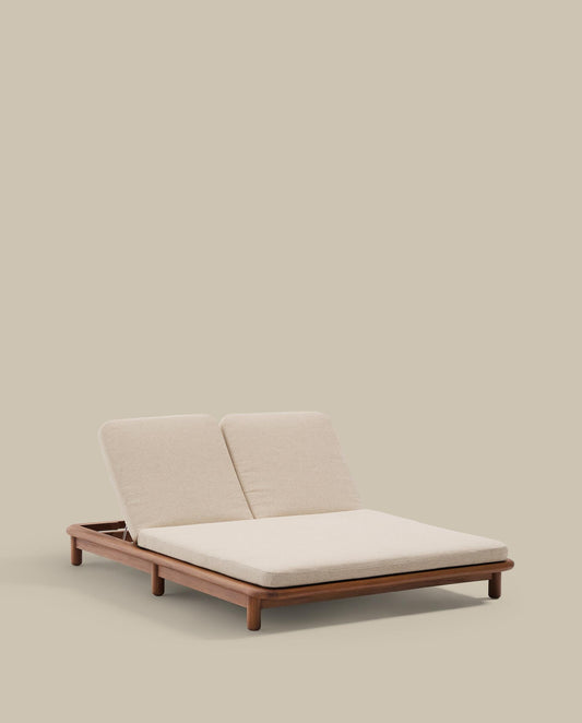 Turqueta double sun lounger made of FSC 100% solid teak wood
