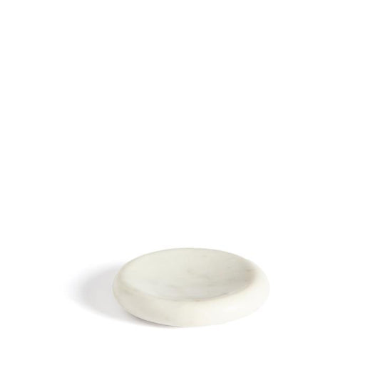 Plateau Obena en marbre blanc Ø 15 cm