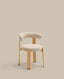 Chaise Granite en tissu chenille beige et bois de frêne finition ton naturel FSC 100%