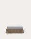 Base déhoussable Jaira en lin et coton taupe pour matelas de 90 x 200 cm
