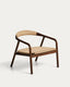 Fauteuil Derile en bois de chêne avec finition noyer et corde en papier beige FSC Mix Credit