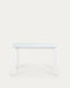 Axis white glass extendable table with white steel legs 120 (180) cm