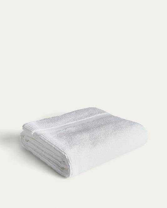 Serviette de bain Olvira 100 % coton jacquard blanc 70 x 140 cm