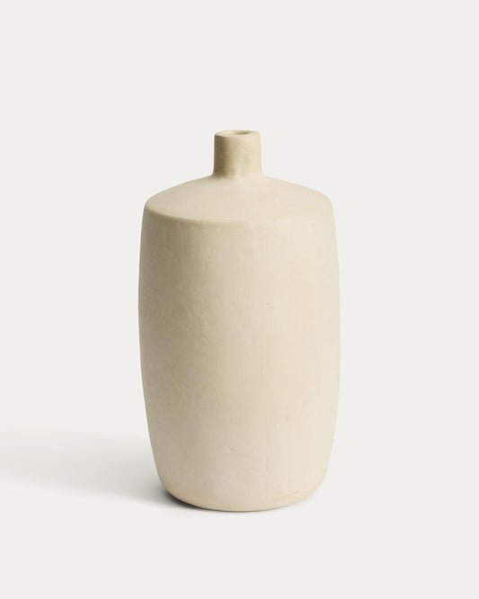 Vase Mireni en papier mâché beige Ø 39 cm