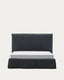 Lit déhoussable Jaira en lin et coton gris anthracite pour matelas de 150 x 190 cm FSC Mix Credit