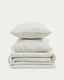 Simmel duvet cover and pillowcase set in ecru linen blend for 150 cm bed