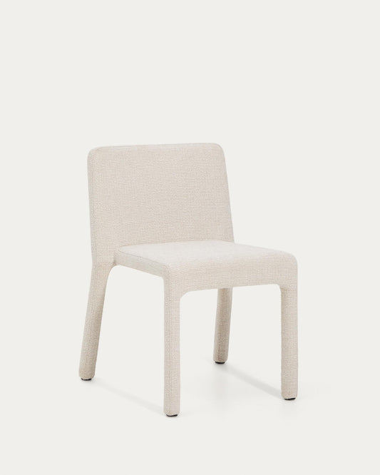 Chaise empilable Loria en chenille beige FSC 100%