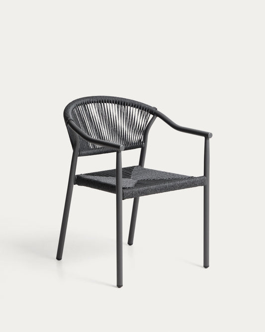 Chaise empilable d’extérieur Livadia en aluminium graphite