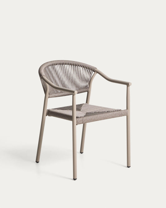 Chaise empilable d’extérieur Livadia en aluminium taupe