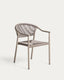 Chaise empilable d’extérieur Livadia en aluminium taupe