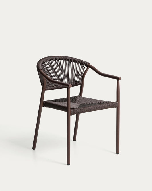 Chaise empilable d’extérieur Livadia en aluminium marron
