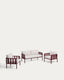 Ensemble Omala composé d’un canapé 2 places et 2 fauteuils en corde et aluminium bordeaux
