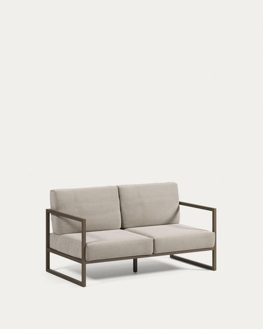 Canapé Comova 100 % pour extérieur 2 places gris clair et aluminium vert 150 cm