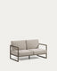 Canapé Comova 100 % pour extérieur 2 places gris clair et aluminium vert 150 cm