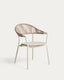 Chaise empilable d’extérieur Alimia en aluminium écru et corde synthétique beige