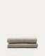 Couvre-lit Tandi 100 % lin beige pour lit de 90/135 cm