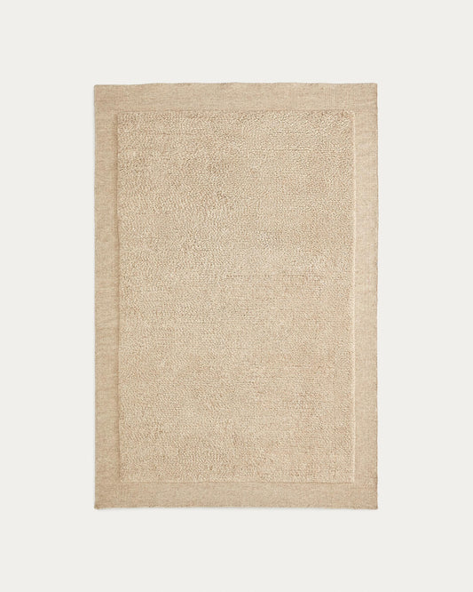 Tapis  Marely en laine beige 160 x 230 cm