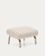 Repose-pieds Amsen beige avec pieds en acier inoxydable brossé 68 x 55 cm