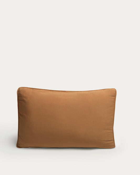 Taie d’oreiller Sirale 100 % satin de coton fini lavé coloris cuivre 45 x 110 cm