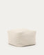 Mascarell pouffe, cotton and polyester in white, 60 x 60 cm