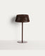 Lampe de table solaire d’extérieur Aldet en corde plate et pied en métal marron