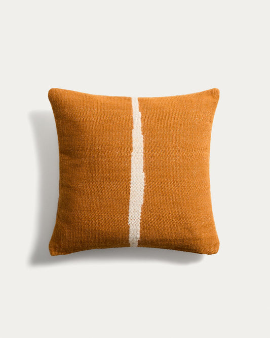 Housse de coussin Daila avec motif Ikat 100 % PET orange 50 x 50 cm