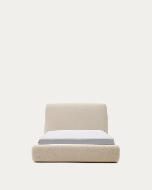 Martina bed with ecru bouclé removable cover for 90 x 200 cm mattress FSC Mix Credit