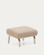 Repose-pieds Amsen marron clair avec pieds en acier inoxydable brossé 68 x 55 cm