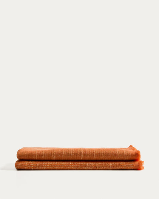 Couverture Sareli en laine mélangée orange 130 x 170 cm