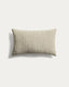 Housse de coussin Oriade en lin à rayures vertes 30 x 50 cm