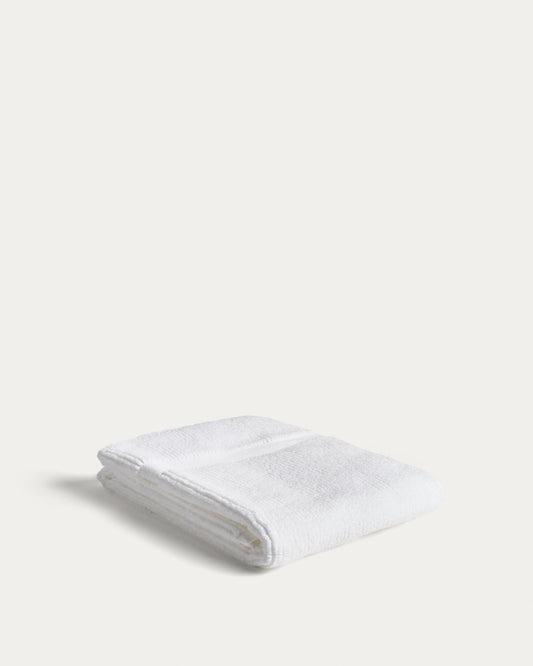 Serviette de toilette Olvira 100 % coton jacquard blanc 50 x 90 cm