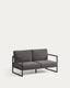 Canapé Comova 2 places 100 % pour extérieur gris foncé et aluminium noir 150 cm