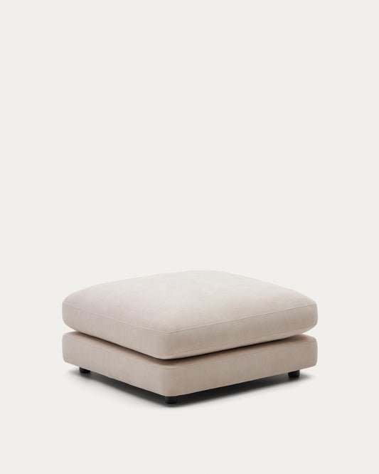 Gala beige chenille footrest FSC Mix Credit 90 x 90cm