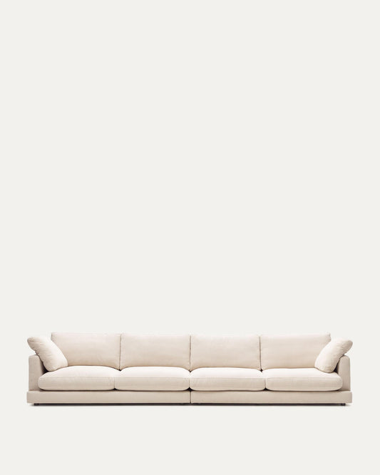 Gala 6-seater beige chenille sofa FSC Mix Credit 390cm