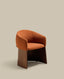Chaise Bosca en chenille terracotta et placage de noyer FSC 100 %