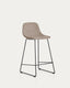 Tabouret Zahara en chenille marron avec pieds en acier finition noire 76 cm FSC 100 %