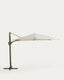 Parasol déporté Noli beige avec armature en aluminium vert 300 x 420 cm