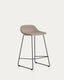 Tabouret Zahara en chenille marron avec pieds en acier finition noire 76 cm FSC 100 %