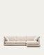 Gala 4-seater sofa with right chaise longue in beige chenille FSC Mix Credit 300cm
