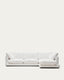 Gala 4-seater sofa with right chaise longue in white chenille FSC Mix Credit 300cm