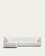 Gala 4-seater sofa with left chaise longue in white chenille FSC Mix Credit 300cm