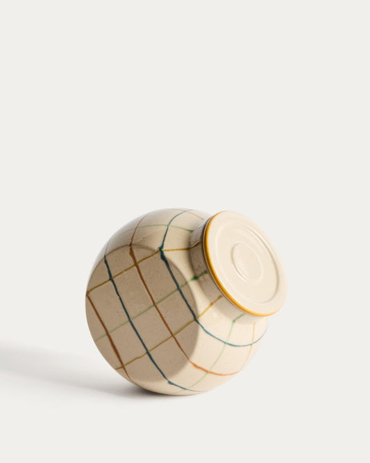 Pot Belor en céramique avec lignes multicolores 17 cm
