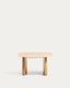 Table auxiliaire Pirita en travertin beige et pieds en bois de chêne avec finition ton naturel 71 x 70 cm FSC 100 %
