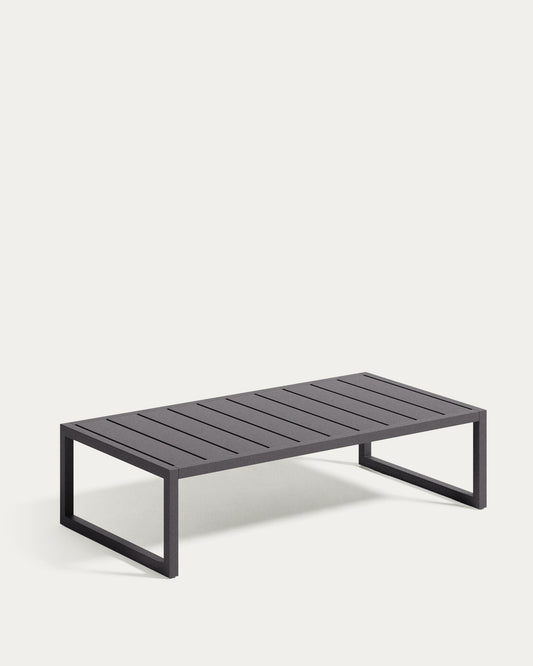 Table basse Comova 100 % pour extérieur en aluminium noir 60 x 114 cm