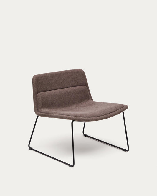 Fauteuil Zahara marron et acier finition noire FSC 100 %