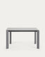 Table extensible Axis en verre gris et pieds en acier finition gris foncé 140 (200) cm
