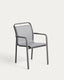 Chaise empilable d’extérieur Luri en aluminium graphite et textilène gris