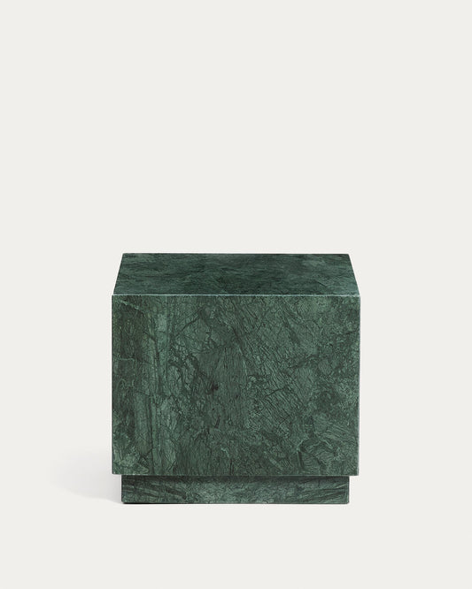 Table auxiliaire Sorein en marbre vert 40 x 40 cm