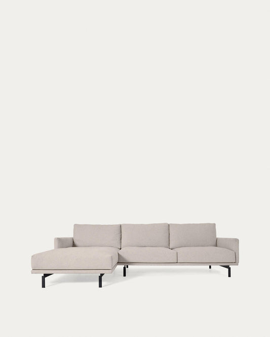 Canapé Galene 3 places avec méridienne gauche beige 254 cm FSC Mix Credit